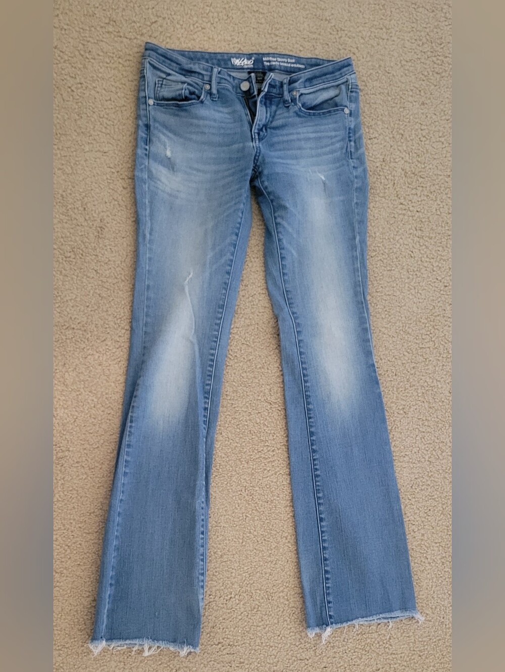 Mossimo Women's Light Blue Flare Jeans with Raw Hem